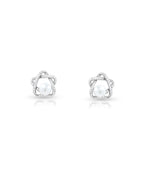 Silver Cosmic Orbit Pearl Stud Earrings