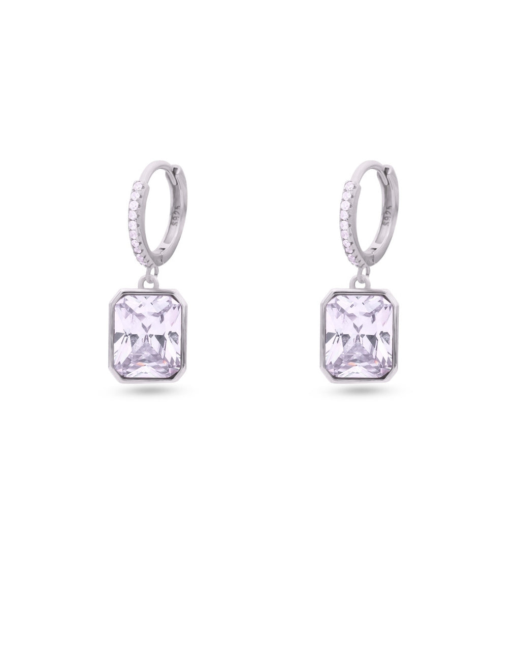 Silver Crystal Elegance Hoop Earrings