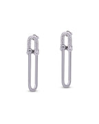 Silver Dazzling Loop Charm Earrings