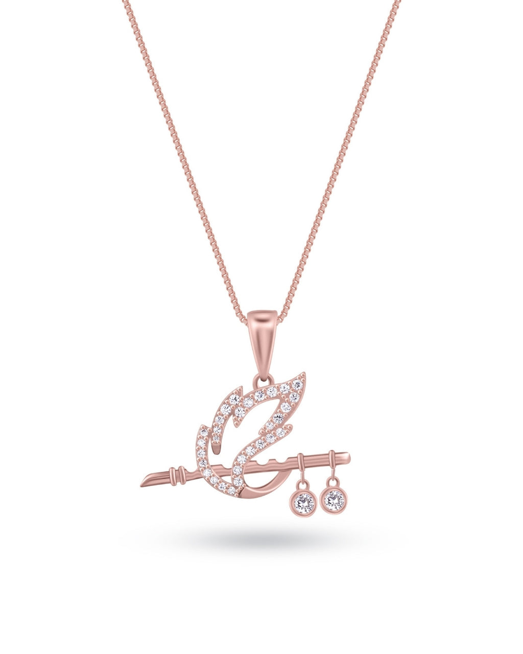 Silver Divine Grace Rose Gold Pendant Necklace