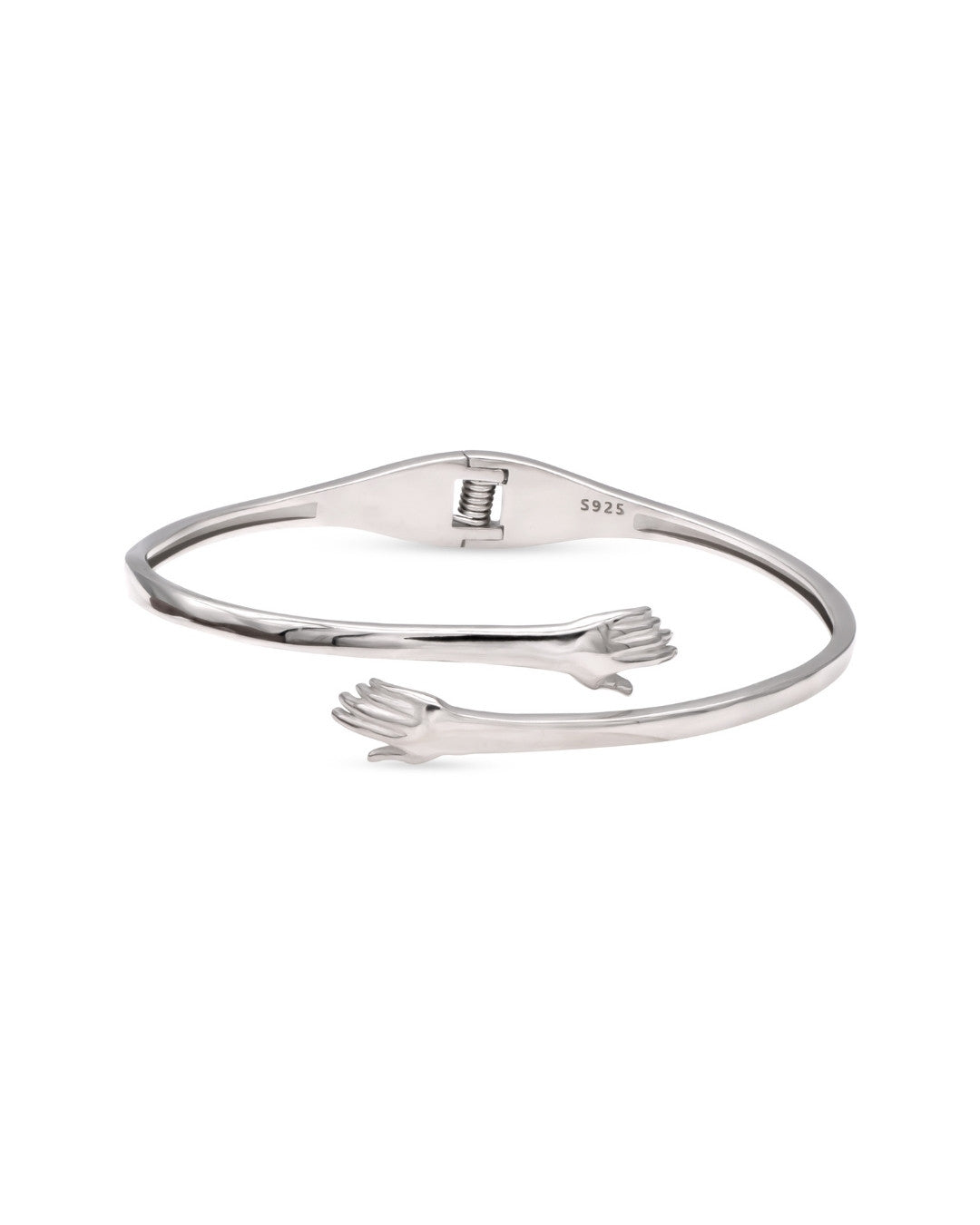 Silver Embrace Hug Bangle Bracelet