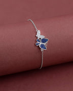 Silver Enchanted Sapphire Butterfly Bracelet