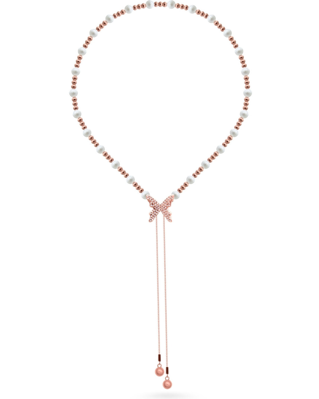 Silver Enchanted Symphony Pearl Bead Pendant Necklace