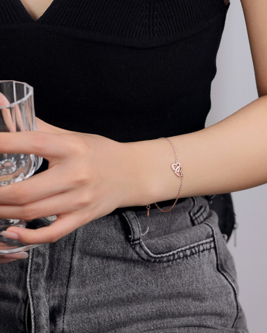 Silver Endless Love Rose Gold Bracelet