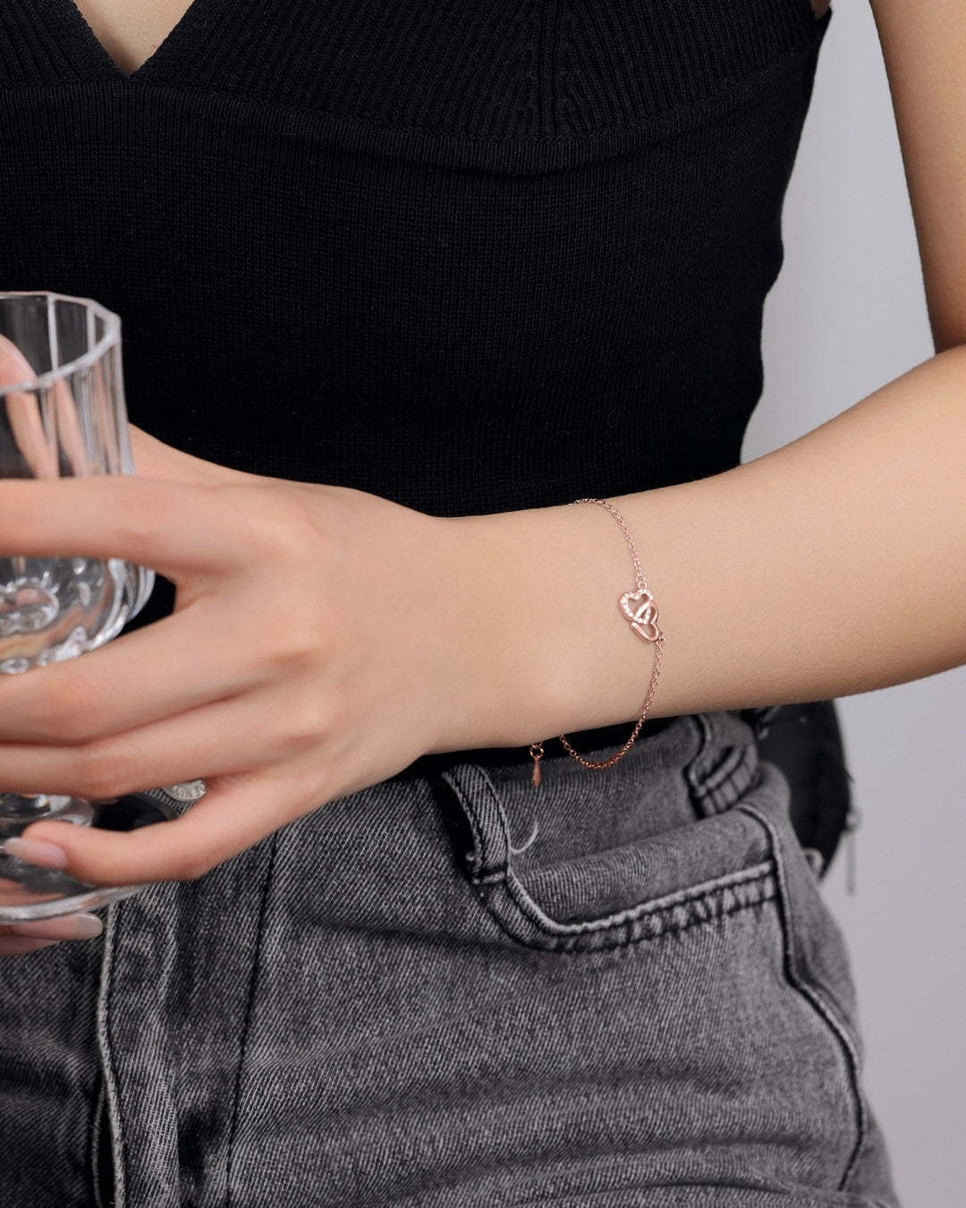 Silver Endless Love Rose Gold Bracelet
