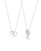 Silver Entwined Hearts Love Pendant Necklace