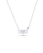 Silver Eternal Bond Infinity Heart Pendant Necklace