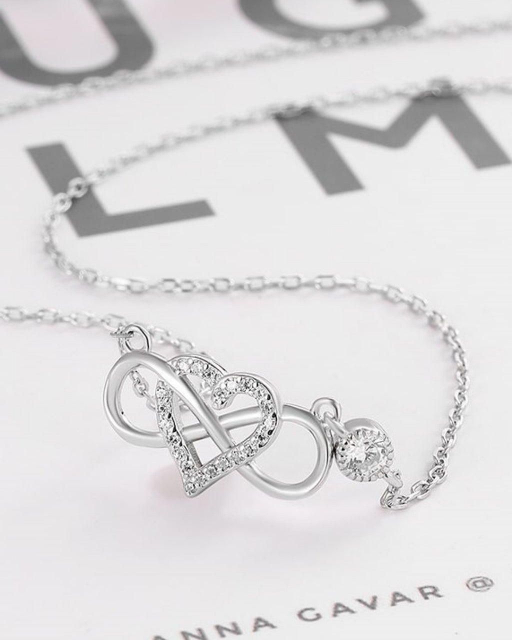 Silver Eternal Bond Infinity Heart Pendant Necklace