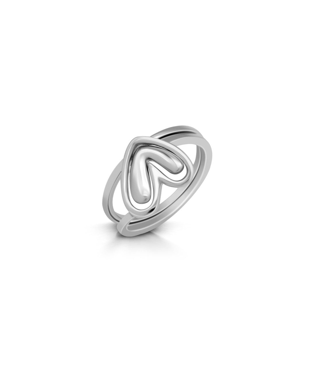 Silver Eternal Embrace Heart Ring