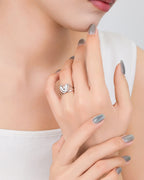 Silver Eternal Embrace Heart Ring