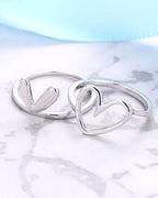 Silver Eternal Embrace Heart Ring