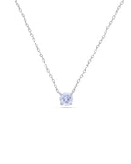 Silver Eternal Glow Solitaire Pendant Necklace