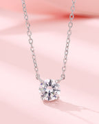 Silver Eternal Glow Solitaire Pendant Necklace