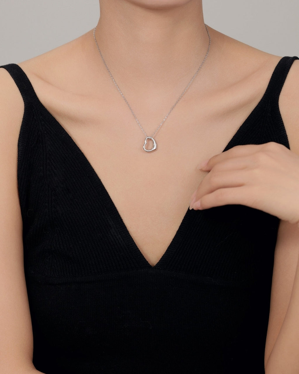 Silver Eternal Love Heart Pendant Necklace