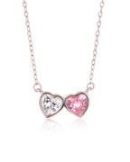 Silver Eternal Love Twin Heart Pendant Necklace