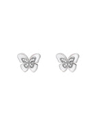 Silver Ethereal Butterfly Charm Earrings