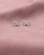 Silver Ethereal Butterfly Charm Earrings