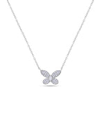 Silver Ethereal Butterfly Sparkle Pendant Necklace