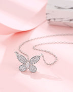 Silver Ethereal Butterfly Sparkle Pendant Necklace