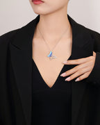 Silver Ethereal Flight Butterfly Pendant Necklace