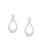 Silver Ethereal Teardrop Diamond Earrings