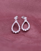 Silver Ethereal Teardrop Diamond Earrings