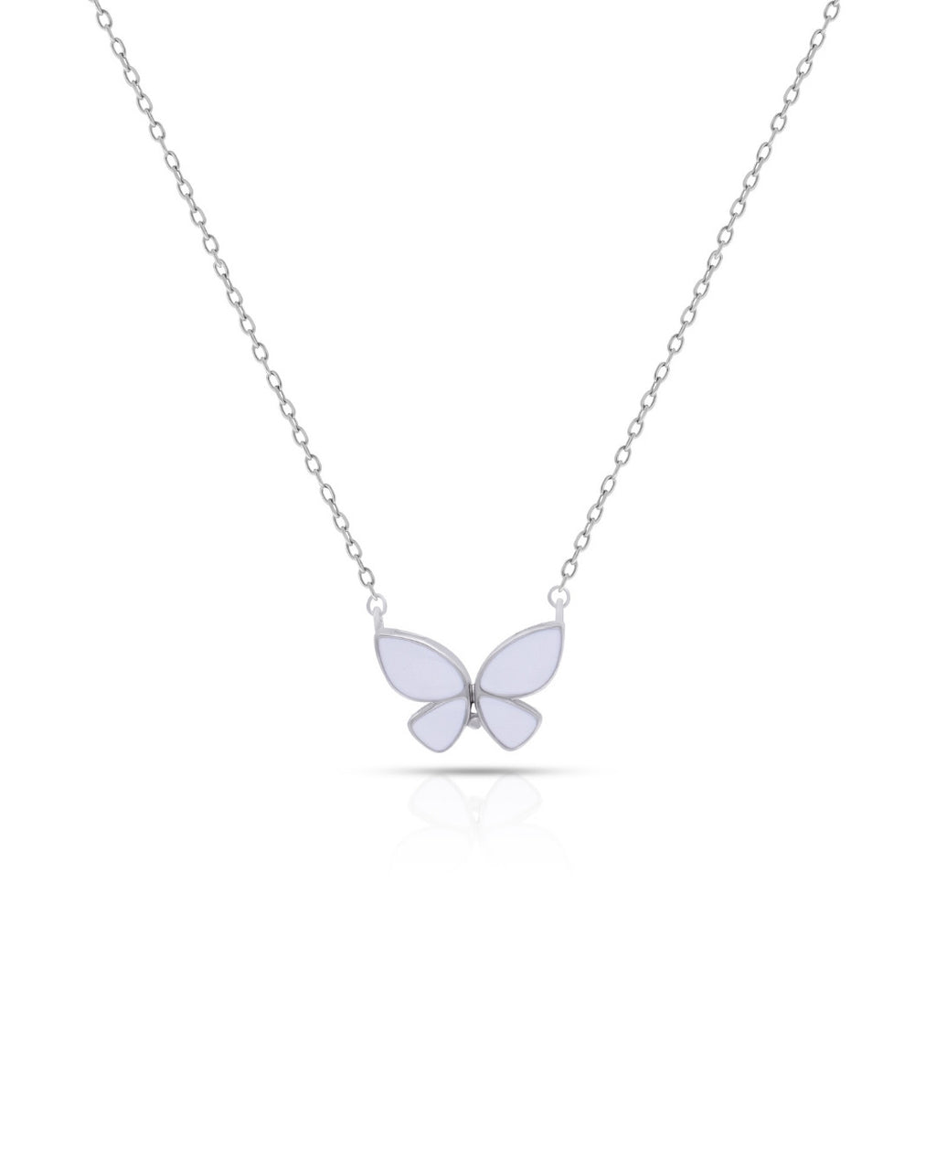 Silver Flutter Grace Butterfly Pendant Necklace
