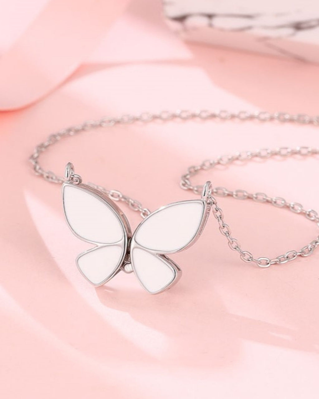 Silver Flutter Grace Butterfly Pendant Necklace