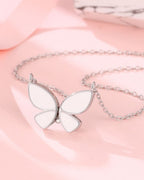 Silver Flutter Grace Butterfly Pendant Necklace