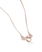 Silver Golden Angel Engagement Pendant Necklace