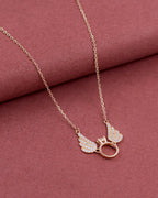 Silver Golden Angel Engagement Pendant Necklace