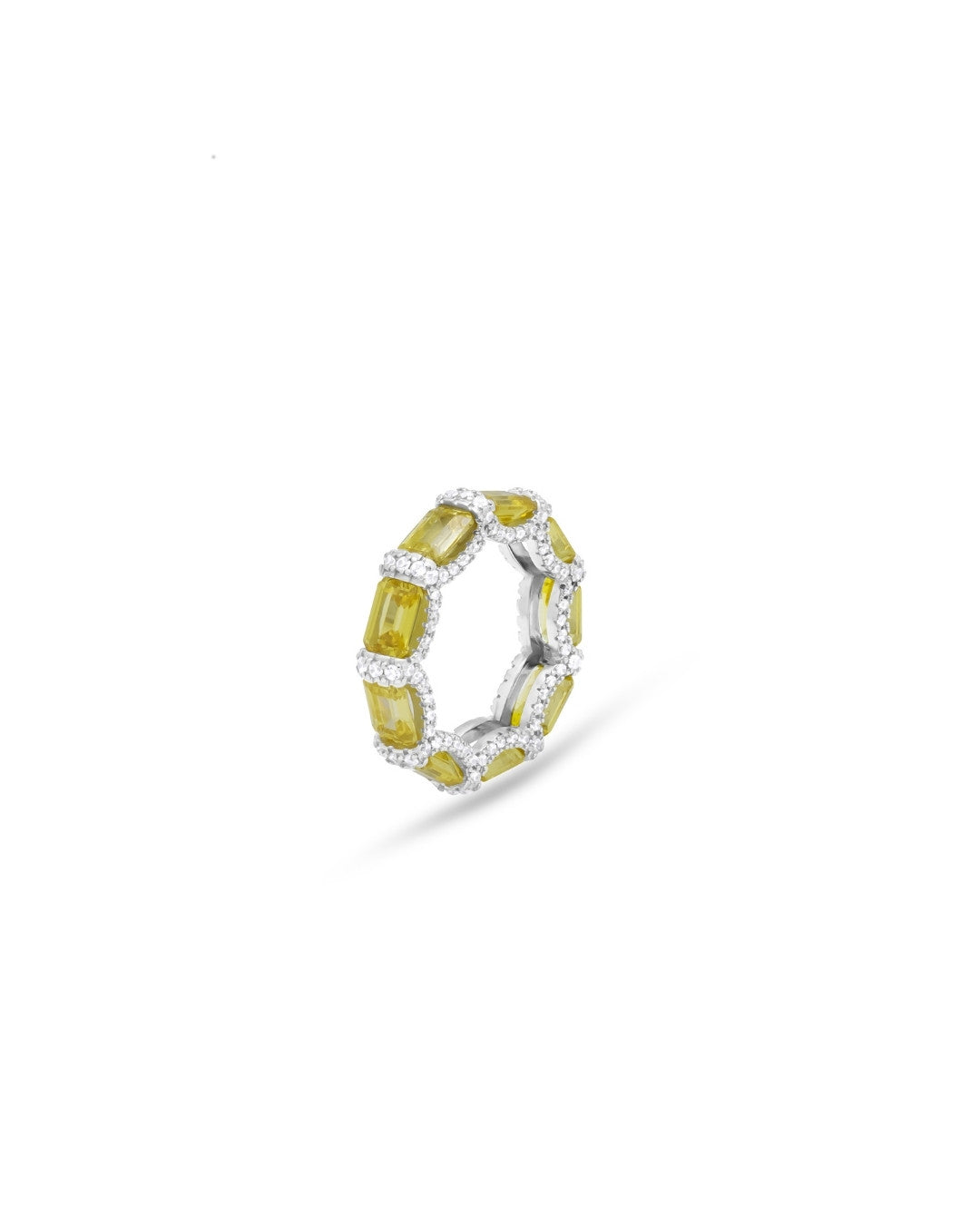 Silver Golden Radiance Gem Ring