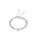 Silver Heart Chain Embrace Bracelet