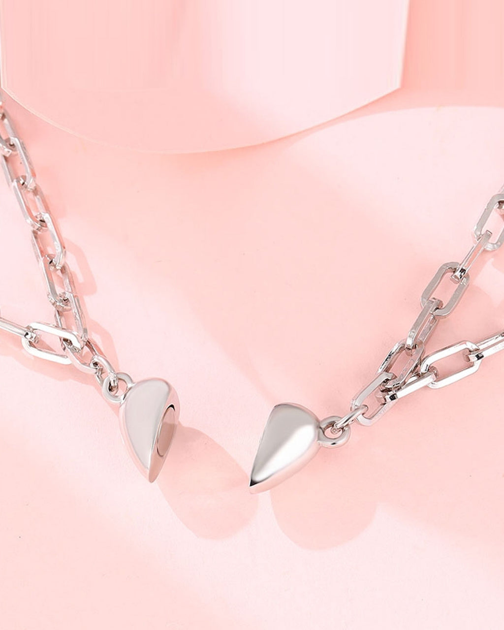 Silver Heart Chain Embrace Bracelet