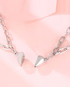 Silver Heart Chain Embrace Bracelet