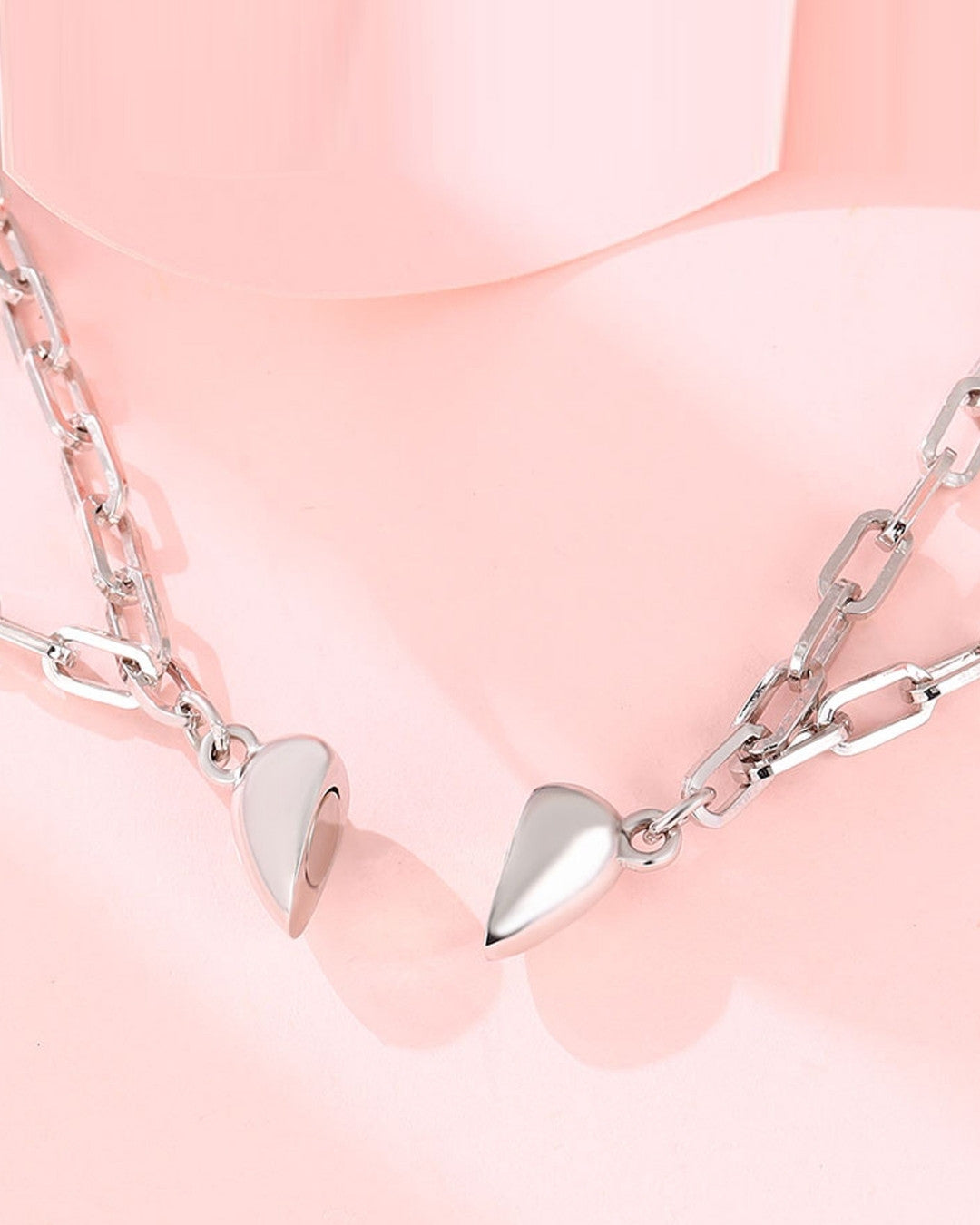 Silver Heart Chain Embrace Bracelet