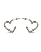 Silver Heart Spark Earrings