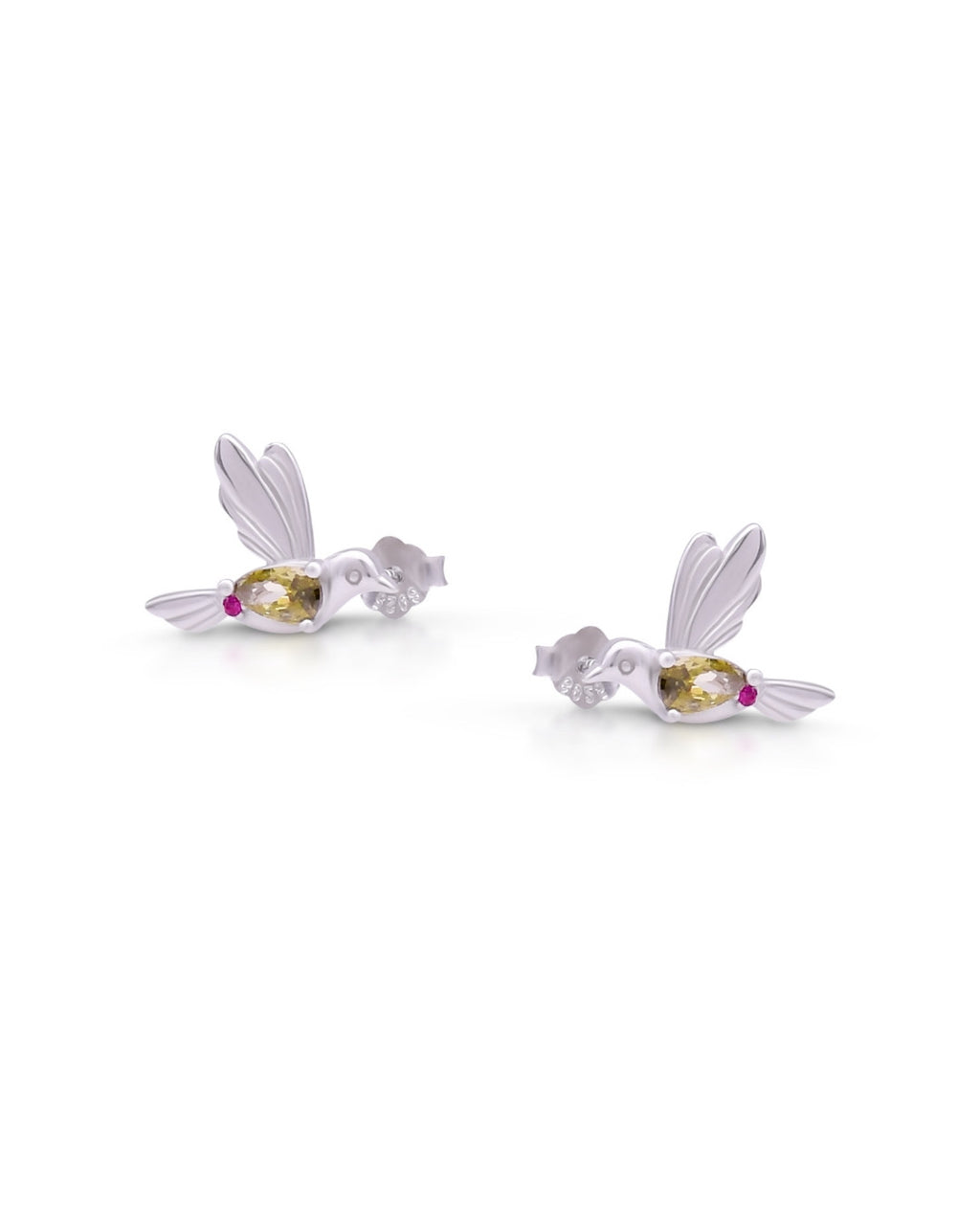 Silver Hummingbird Whisper Earrings