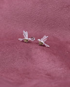 Silver Hummingbird Whisper Earrings