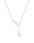 Silver Infinity Heart Romance Pendant Necklace