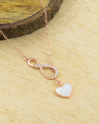 Silver Infinity Heart Romance Pendant Necklace