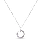 Silver Infinity Spark Crescent Pendant Necklace