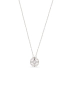 Silver Lucky Charm Clover Pendant Necklace