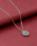Silver Lucky Charm Clover Pendant Necklace