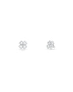 Silver Lucky Clover Sparkle Earrings