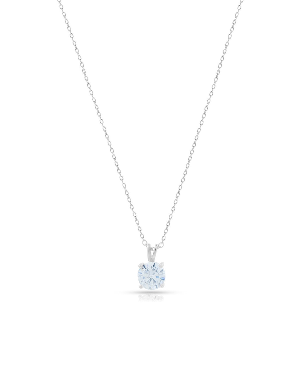 Silver Luminous Solitaire Pendant Necklace