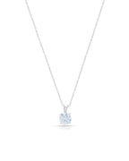Silver Luminous Solitaire Pendant Necklace
