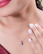 Silver Luminous Solitaire Pendant Necklace