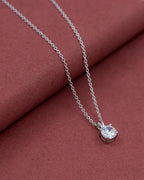 Silver Luminous Solitaire Pendant Necklace