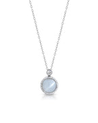 Silver Lunar Glow Pearl Pendant Necklace